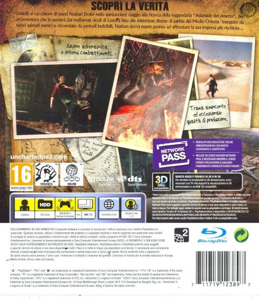 Uncharted 3: L'Inganno Di Drake (Drake's Deception) Ps3 Sony Playsation 3 - immagine 2