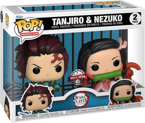 Funko POP! Demon Slayer: Kimetsu no Yaiba Confezione da 2 Tanjiro & Nezuko Special Edition